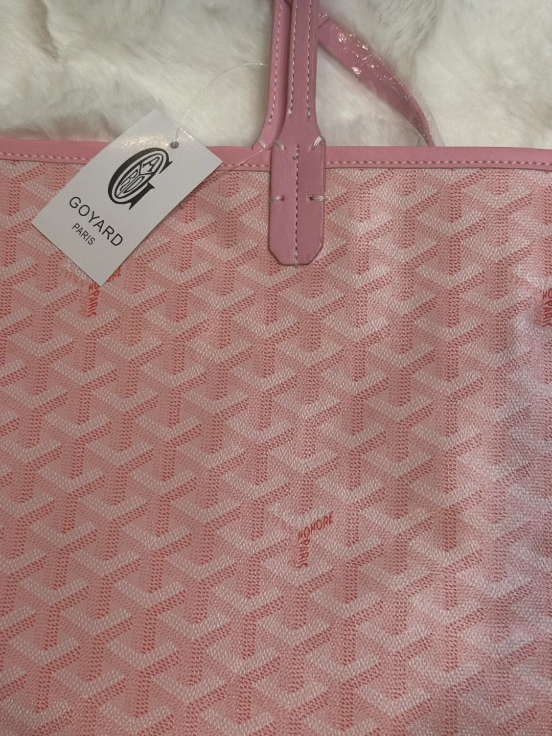Goyard Inspired Pink Tote Bag image indicator(3)
