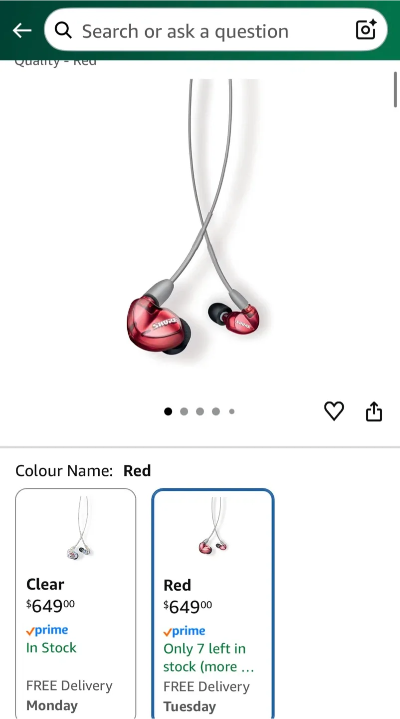 Shure SE535 Special Edition Red Earphones image indicator(2)
