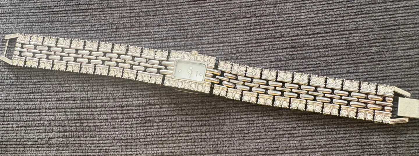 Silver-tone Quartz Watch with Rhinestones image indicator(3)