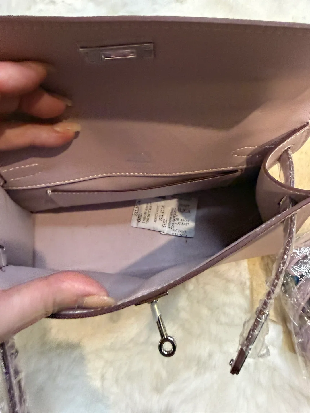 Pink Leather Top Handle Bag, New. Hermes inspired image indicator(5)