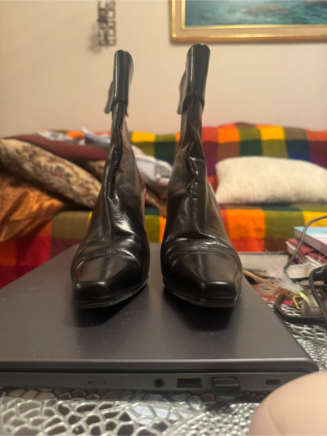 Women’s Black Leather Ankle Boots - Size 6.5 M US. image indicator(3)