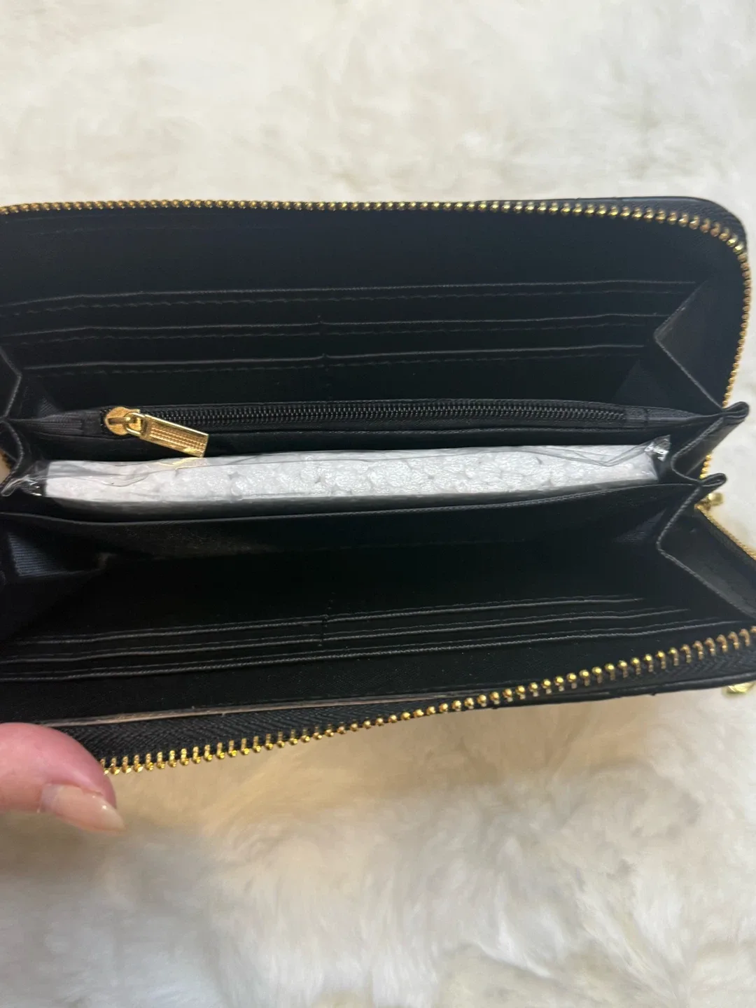 Chanel Inspired Black Quilted Wallet