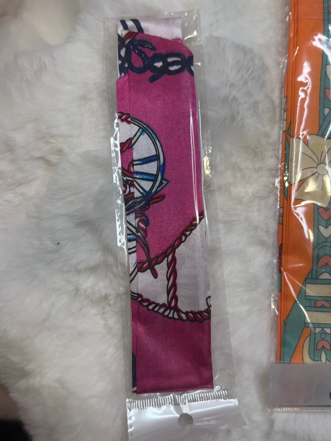 Assorted Patterned Bag Handle Scarves - New image indicator(3)