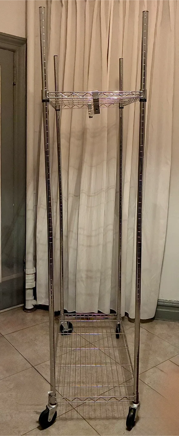 Chrome Rolling Garment Rack image indicator(3)