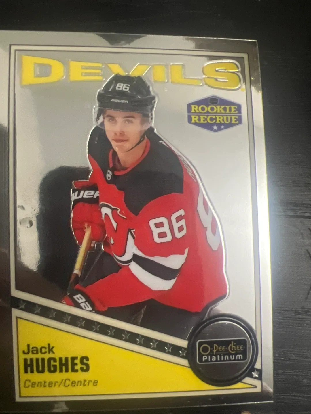 Jack Hughes O-Pee-Chee Platinum Rookie Card