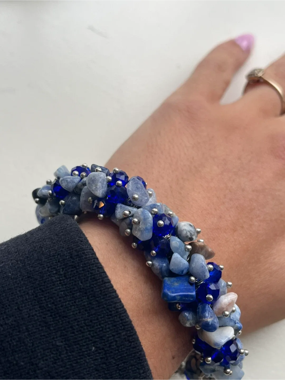 Make an offer: Lapis Lazuli Bracelet. image indicator(8)