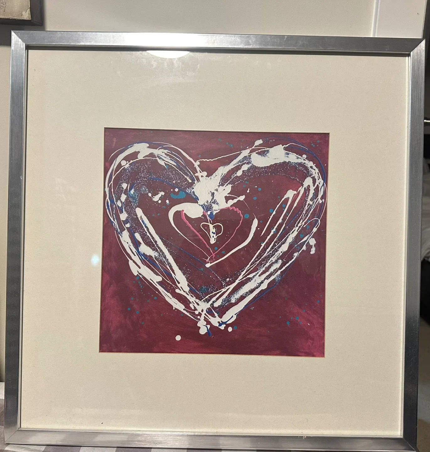 Heart Painting in Silver Frame