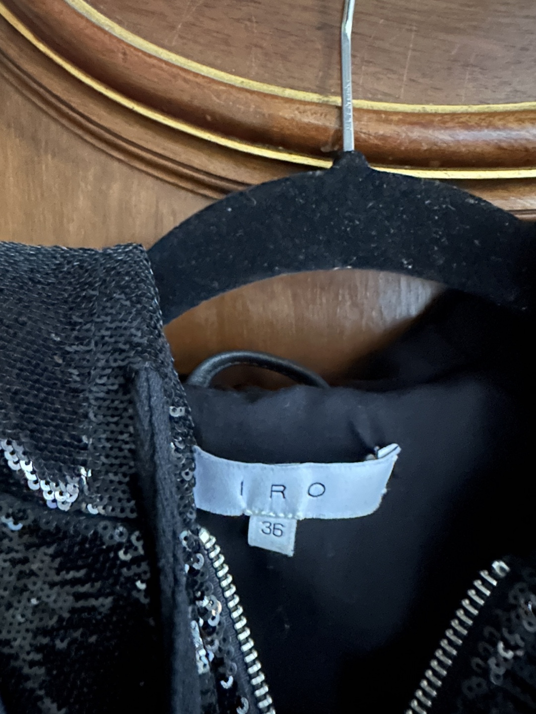 Iro Riley Black Lamb Leather Jacket with Sequins Size US 4 - photo 4