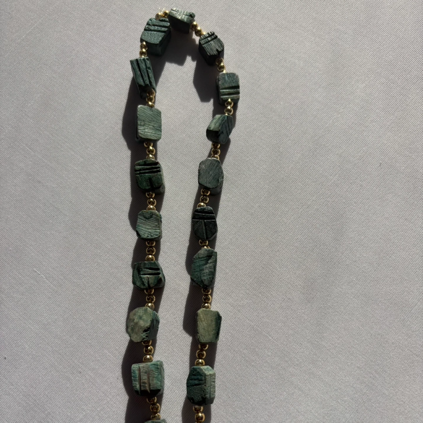 Vintage Turquoise Beaded Necklace Scarab Pendant 25 Inch - photo 4