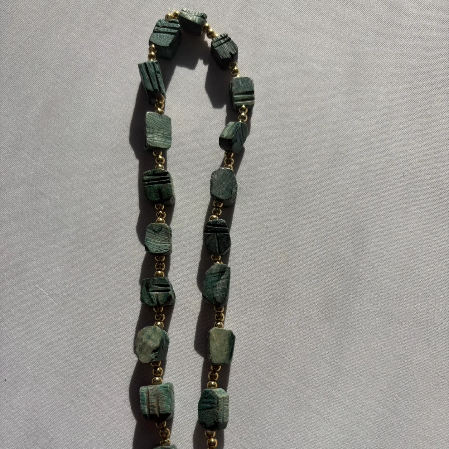 Vintage Turquoise Beaded Necklace Scarab Pendant 25 Inch image indicator(4)