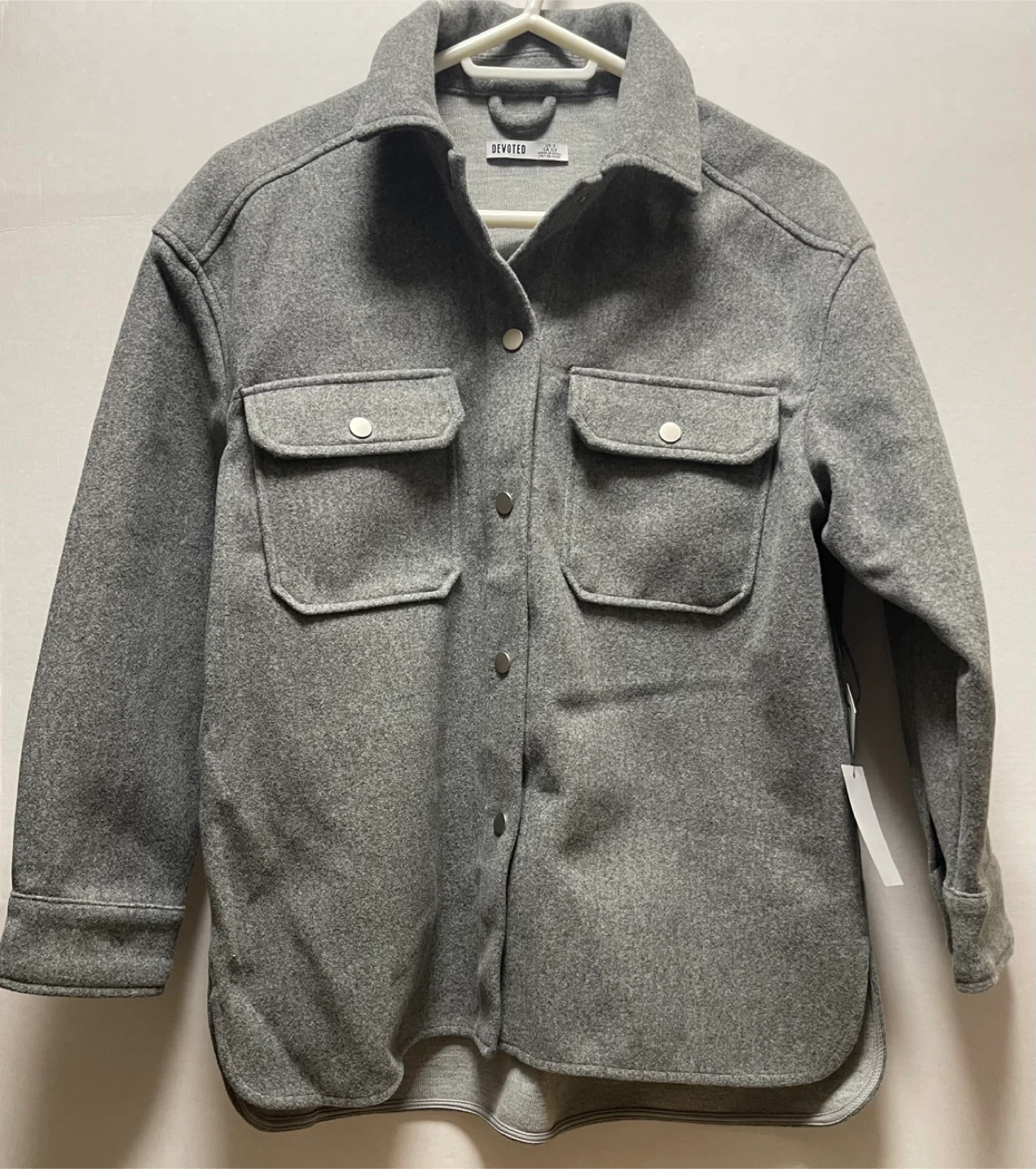 Devoted Heather Grey Shacket - Size S
