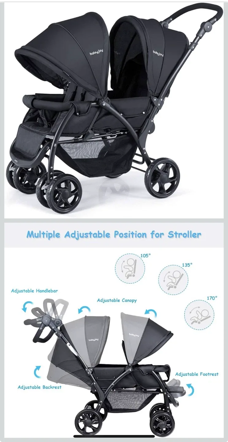 babyjoy Double Stroller - Black image indicator(5)