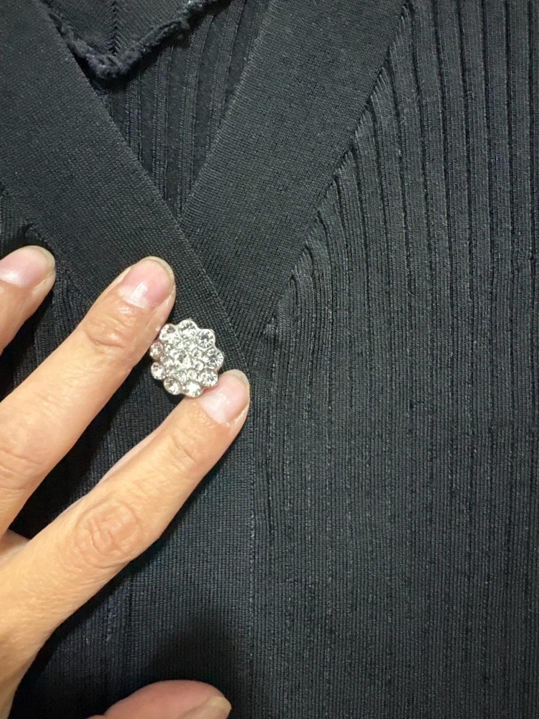 Express Black Ribbed Knit Dress - Size M image indicator(2)