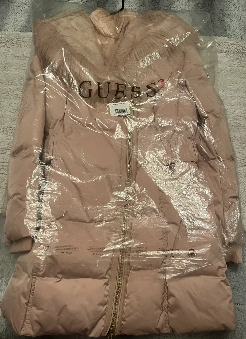 Guess Pink Down-Filled Puffer Coat