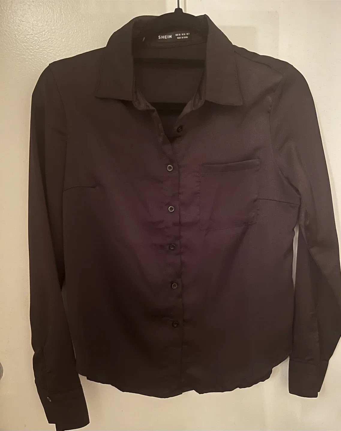 Shein Black Button-Up Shirt - Size S