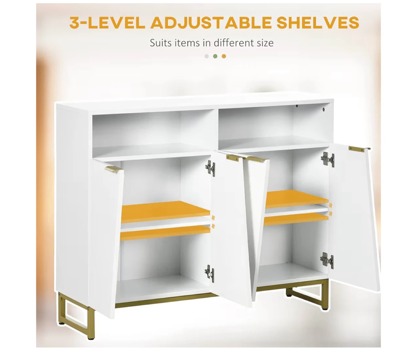 White Accent Cabinet with Storage - photo 5