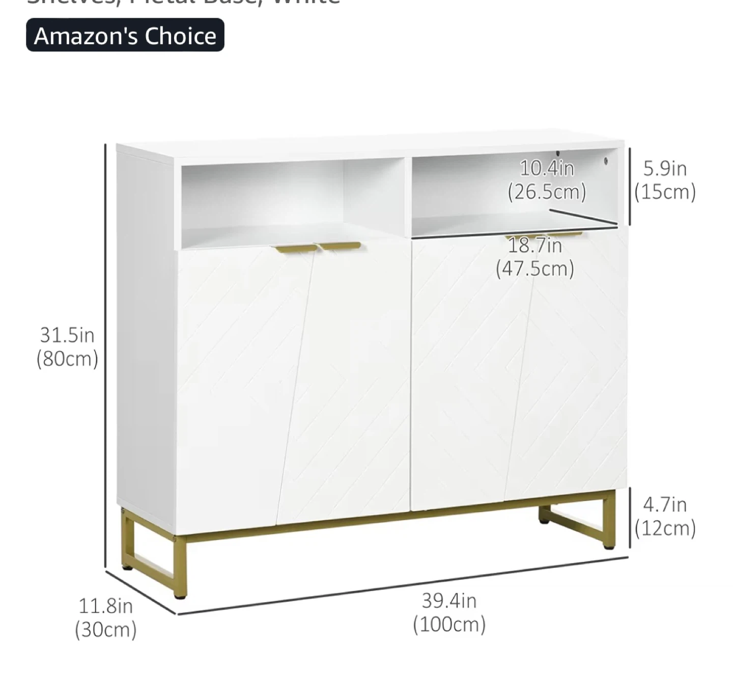 White Accent Cabinet with Storage - photo 4