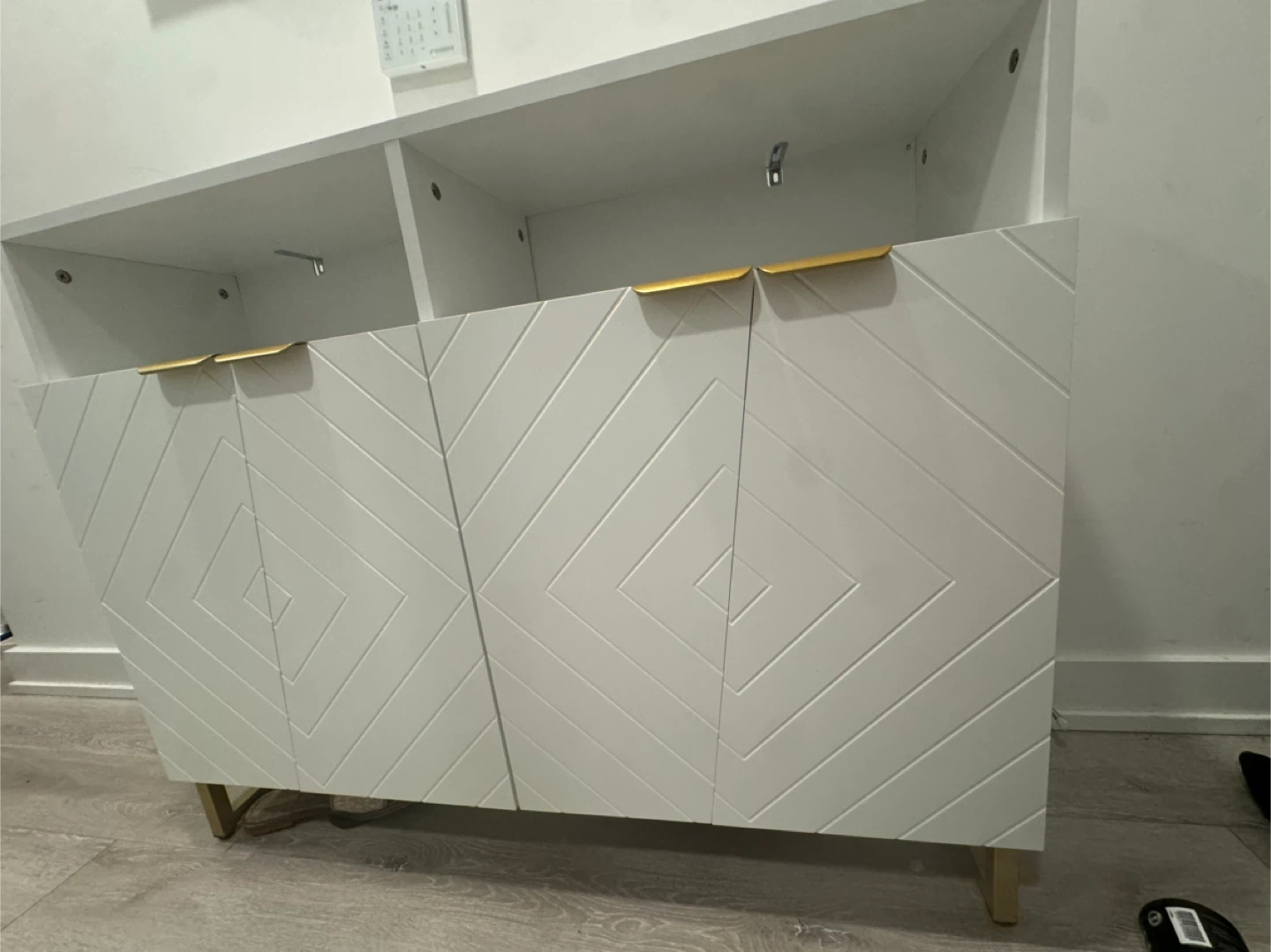 White Accent Cabinet with Storage - photo 2