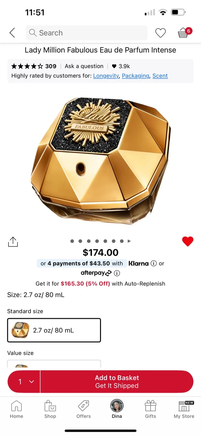 Sealed Rabanne Lady Million Fabulous Eau de Parfum Intense 80 mL