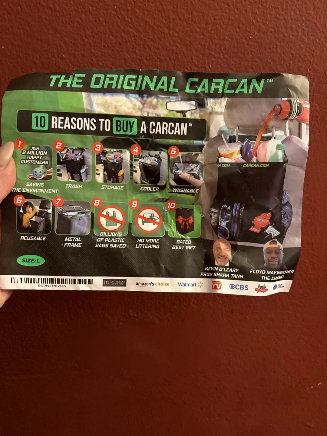 Original CarCan Portable Car Trash Can - Black image indicator(9)
