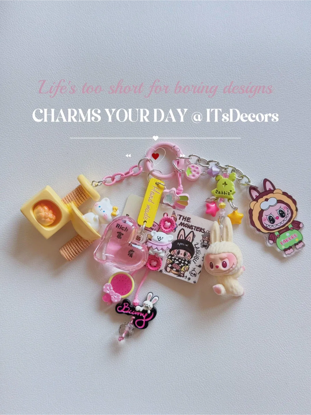 Beaded Bag Charm with Labubu Figure image indicator(3)