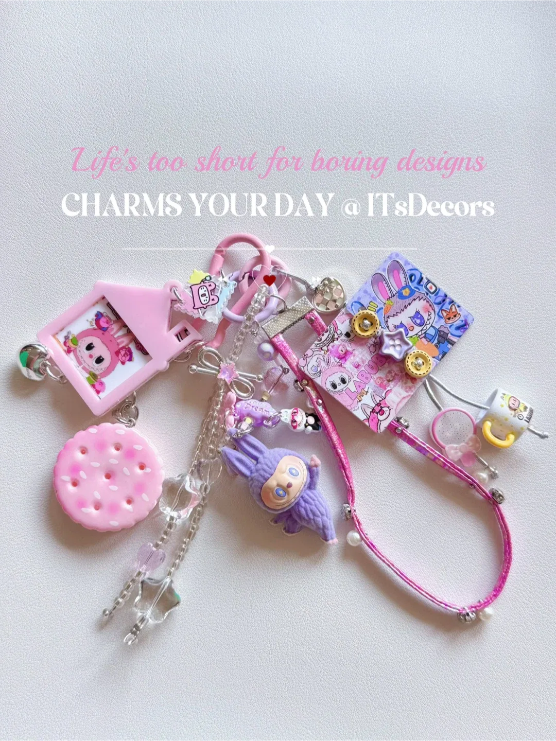 Beaded Bag Charm with Labubu Figure image indicator(2)