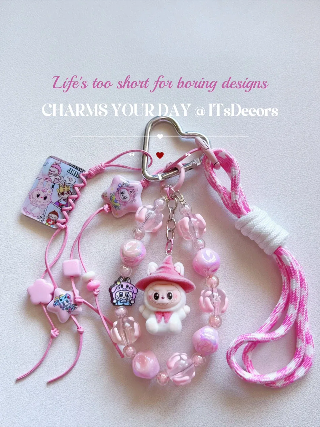 Beaded Bag Charm with Labubu Figure image indicator(7)