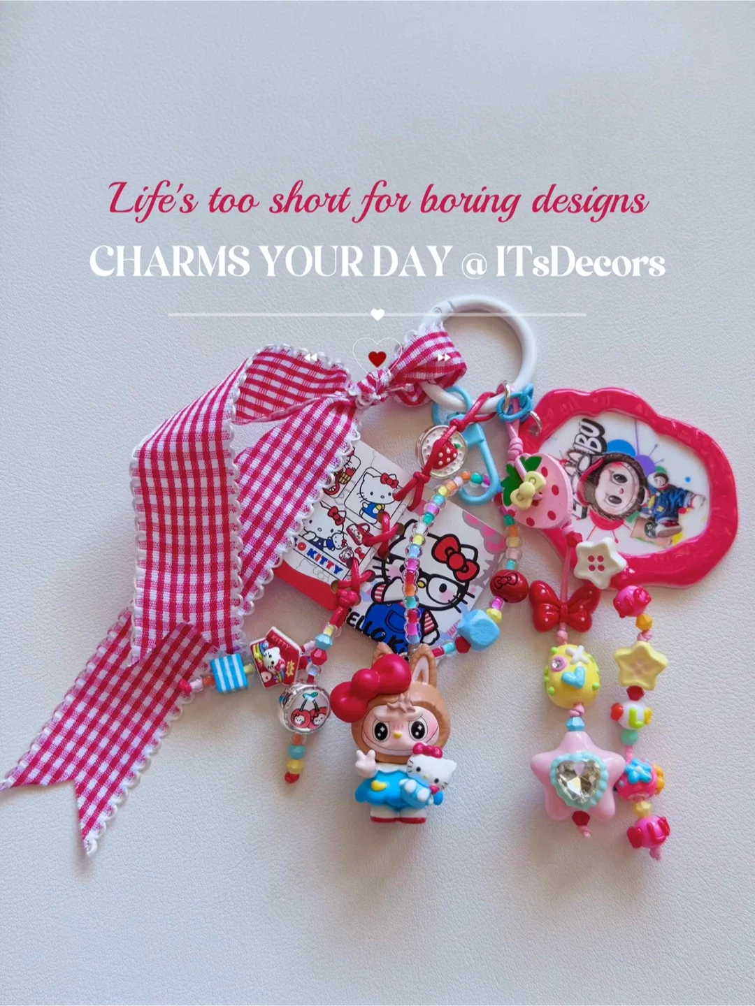 Beaded Bag Charm with Labubu Figure image indicator(8)