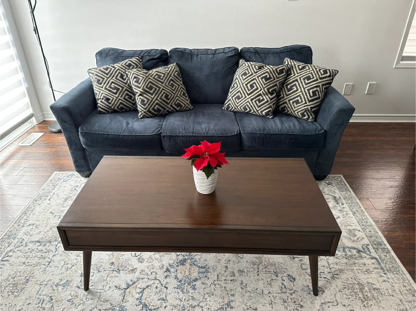 Blue Sofa and Loveseat Set