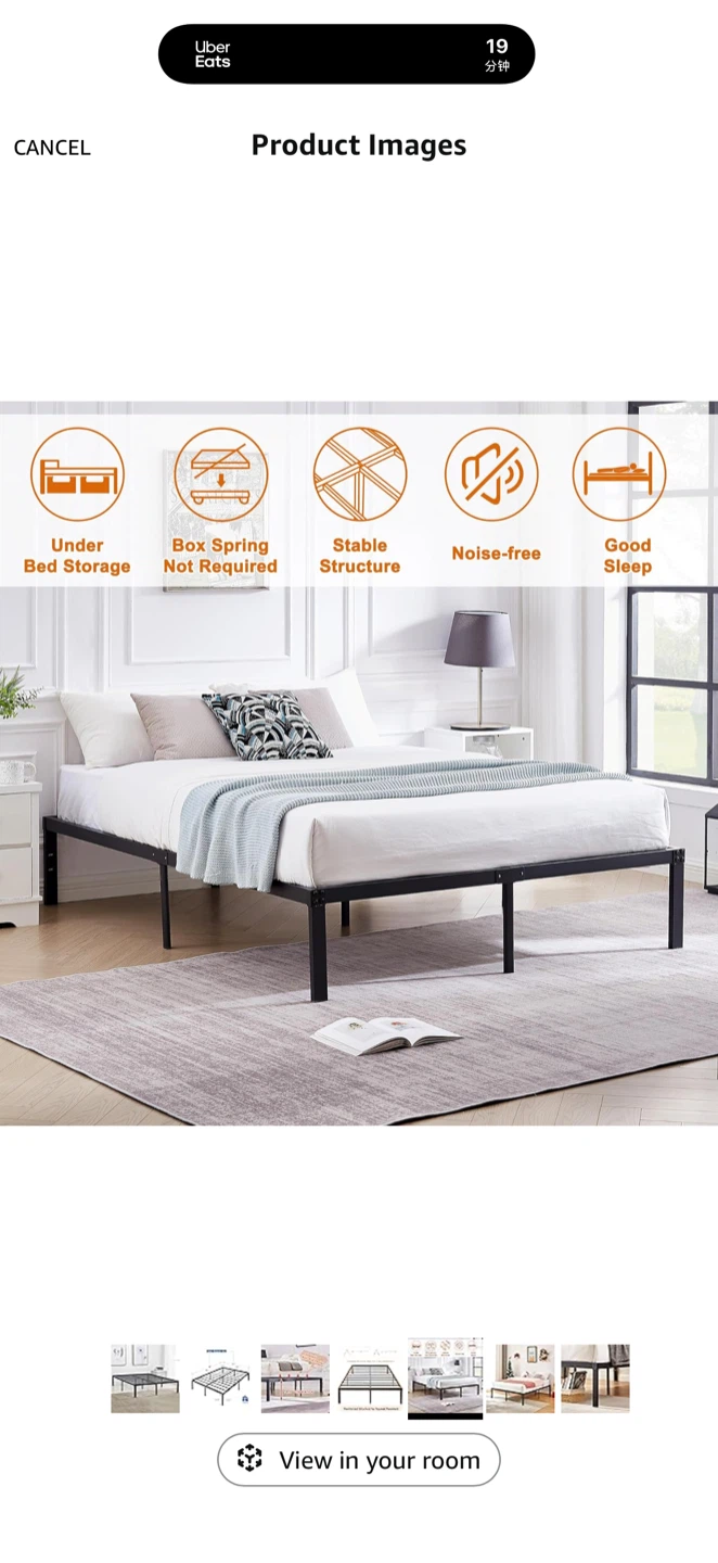 Queen Size Metal Bed Frame - photo 4