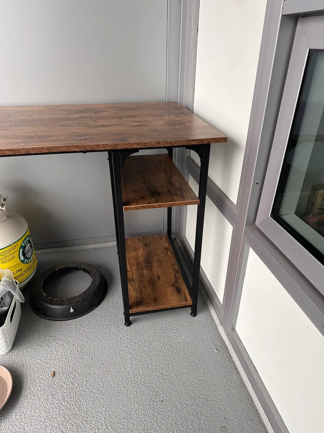 Wood & Metal Desk with Shelves image indicator(2)
