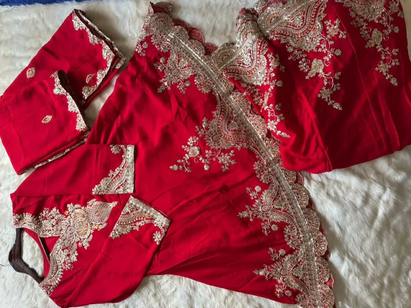 Royal red sharara suit