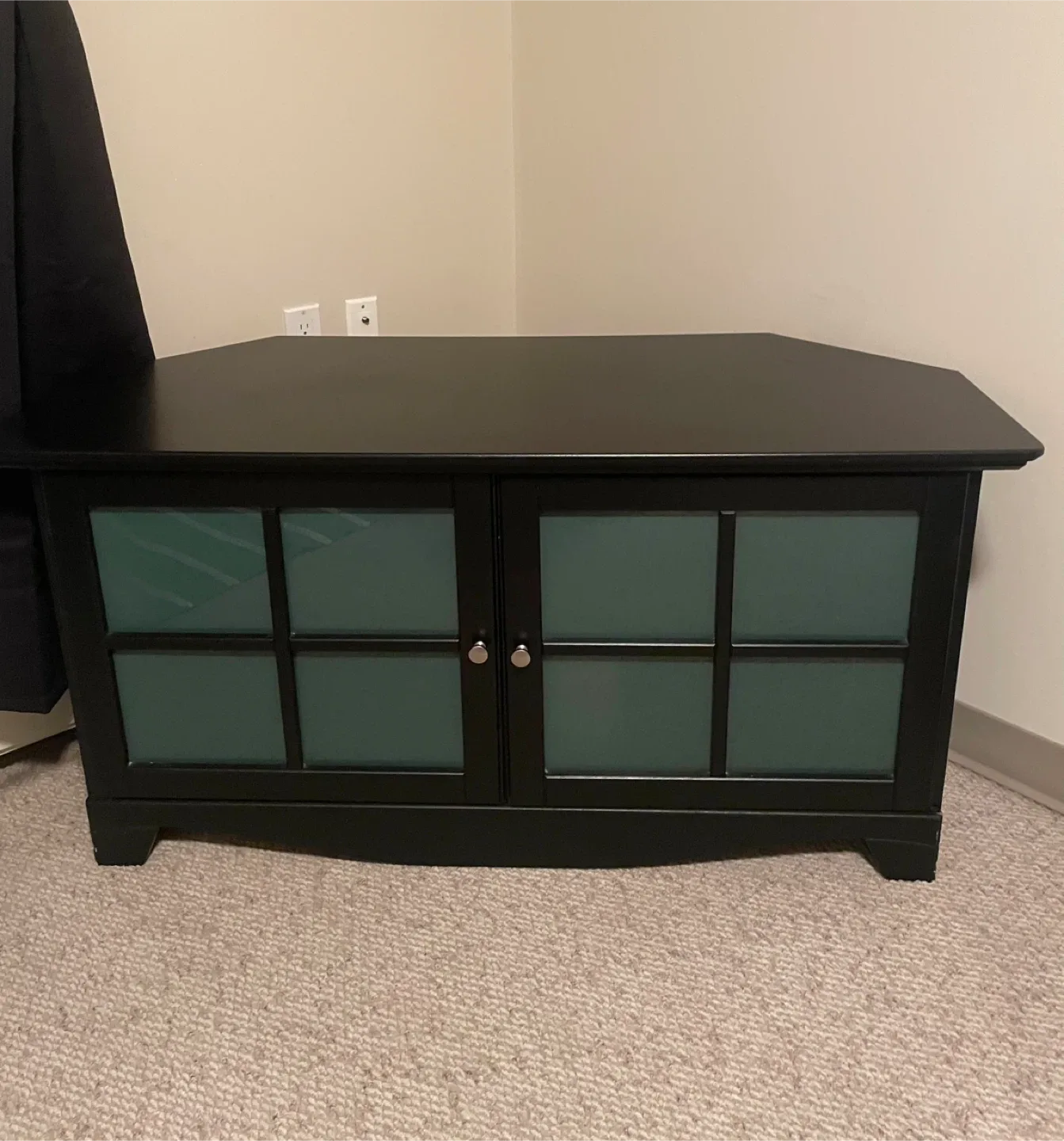 Black Corner TV Stand Cabinet