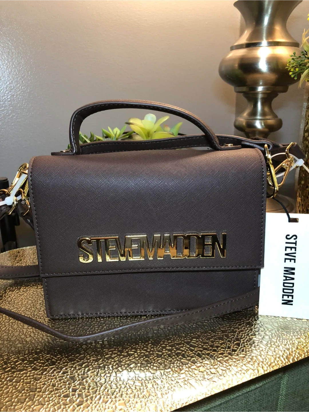 Steve Madden Brown Satchel Bag with Wallet image indicator(2)