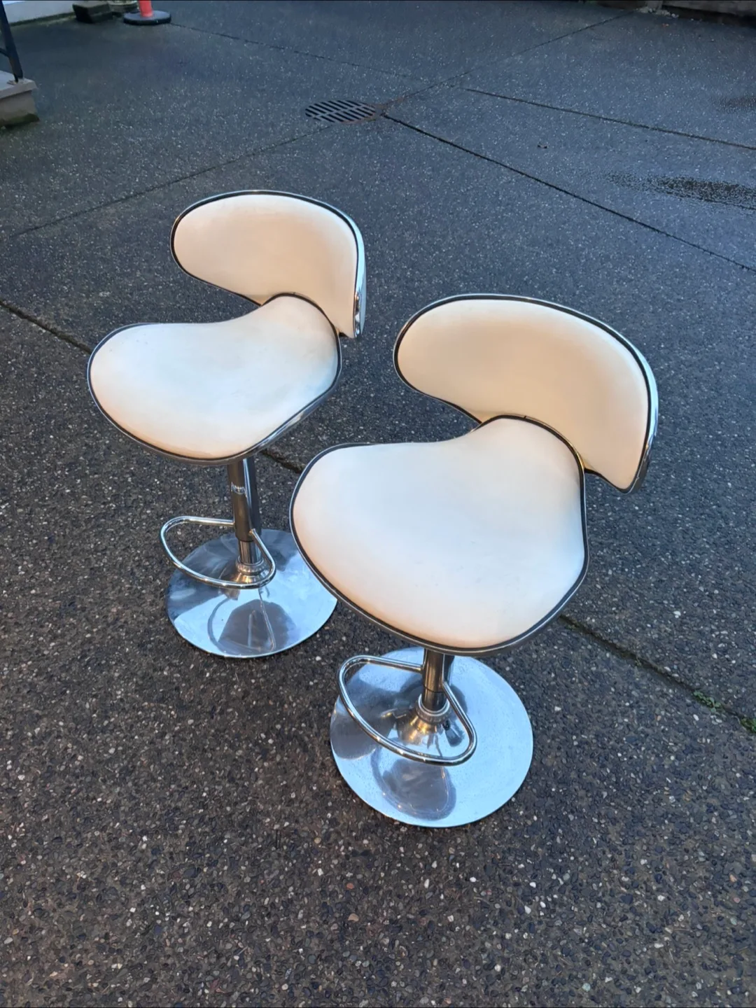 Pair of White Bar Stools