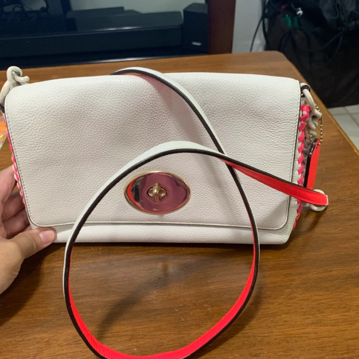 Coach White Leather Crossbody Bag