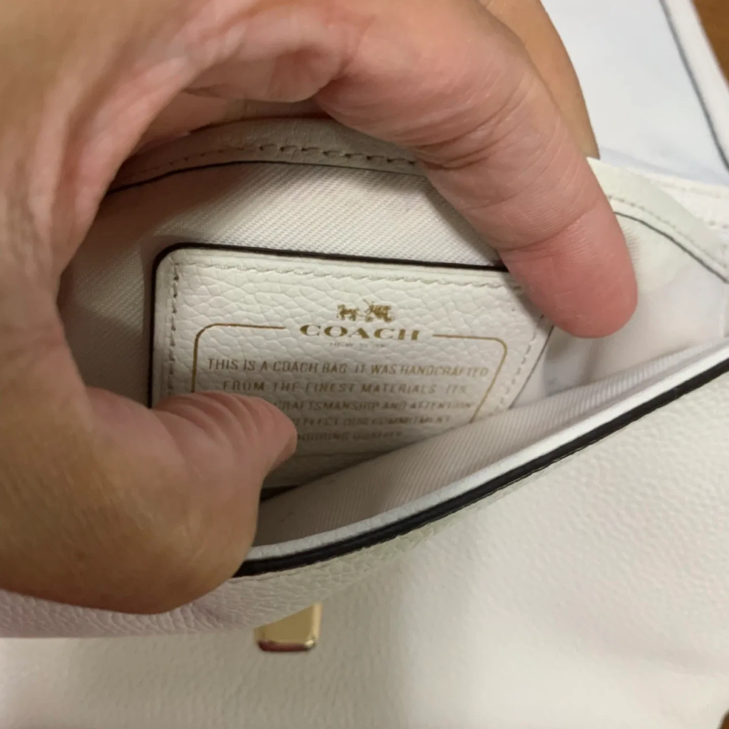 Coach White Leather Crossbody Bag image indicator(4)