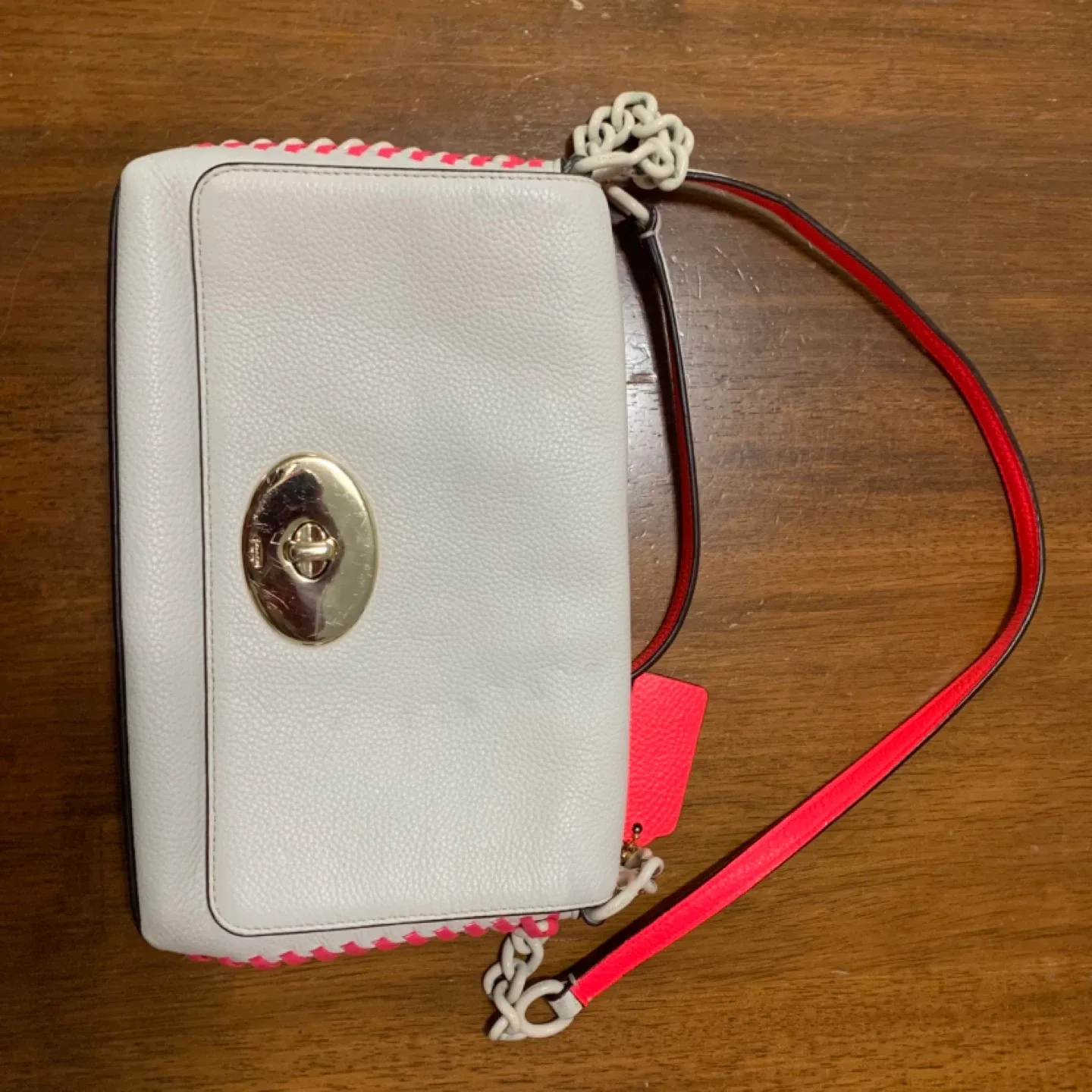 Coach White Leather Crossbody Bag image indicator(7)