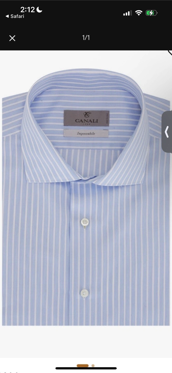 Canali Blue Stripe Cotton Sport Shirt - photo 2