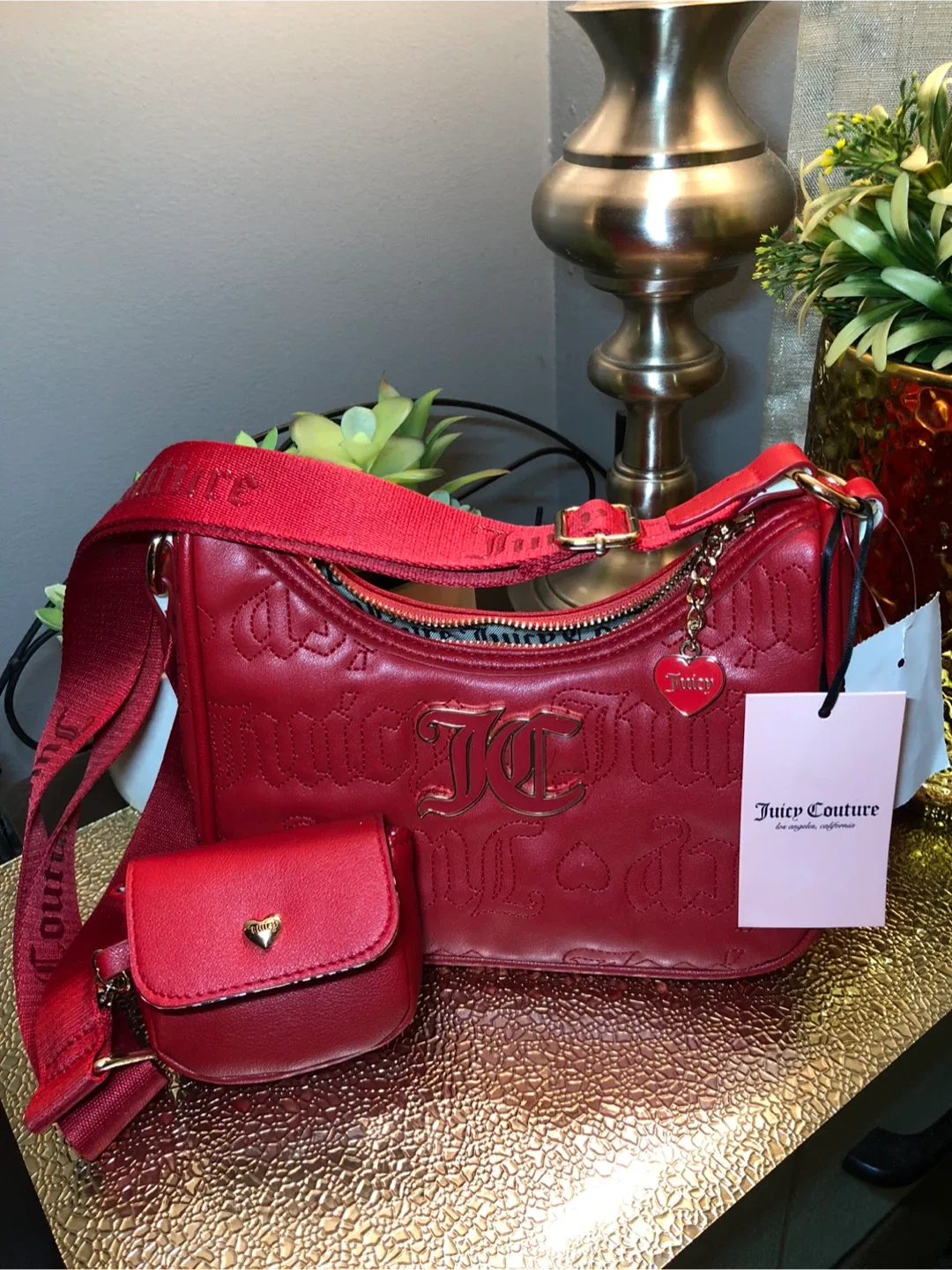 Juicy Couture Red Embossed Shoulder Bag image indicator(4)