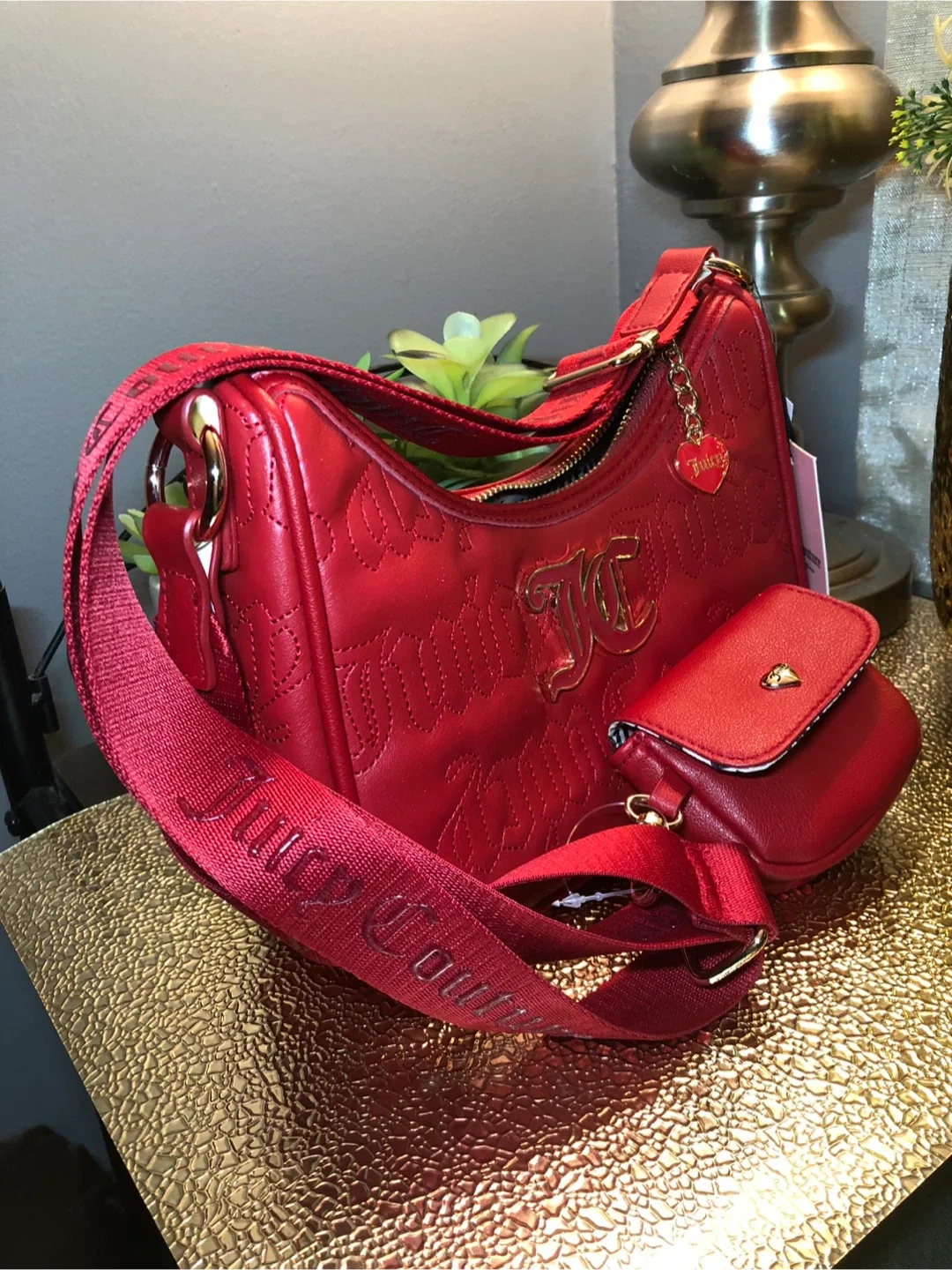 Juicy Couture Red Embossed Shoulder Bag image indicator(2)