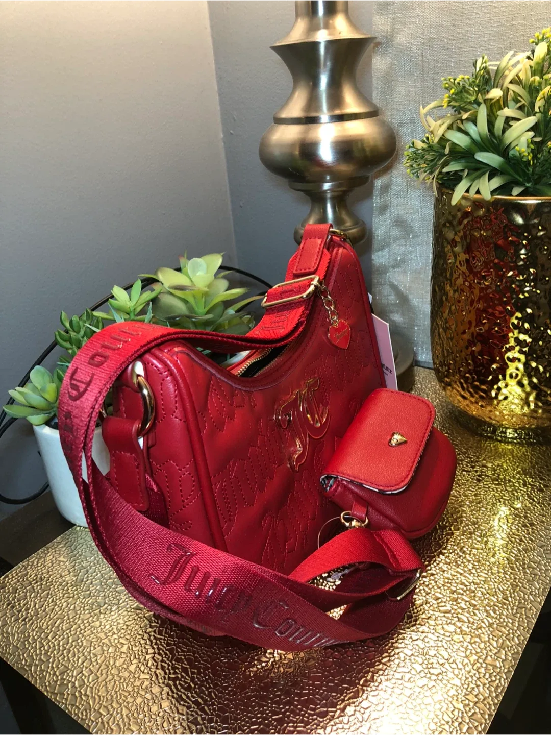 Juicy Couture Red Embossed Shoulder Bag image indicator(3)