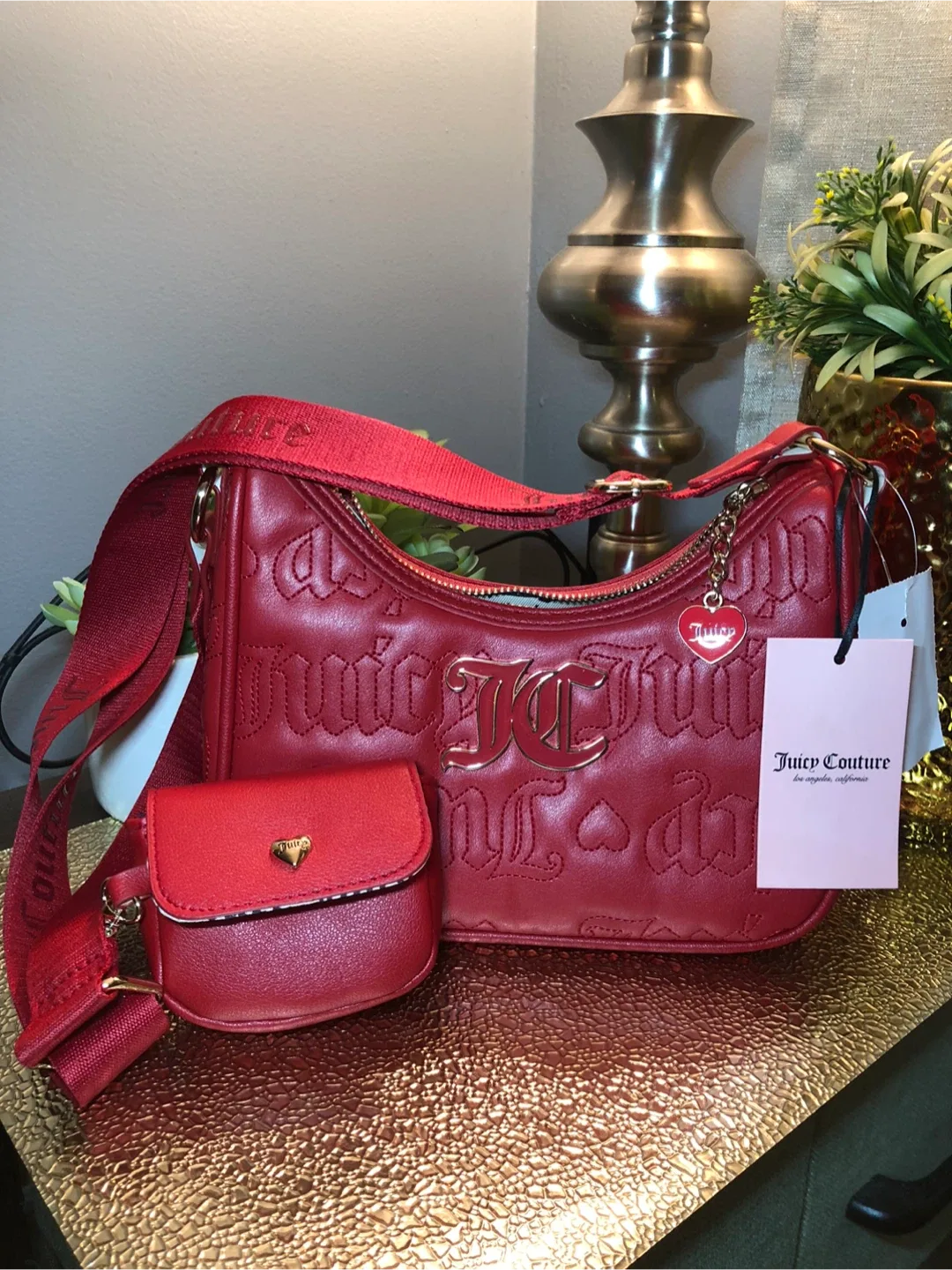Juicy Couture Red Embossed Shoulder Bag image indicator(6)