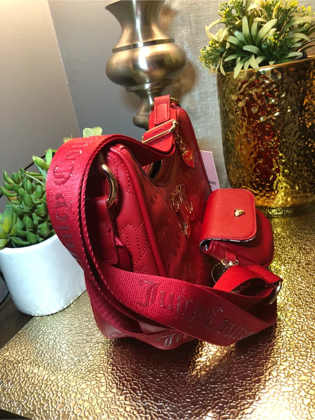 Juicy Couture Red Embossed Shoulder Bag image indicator(5)