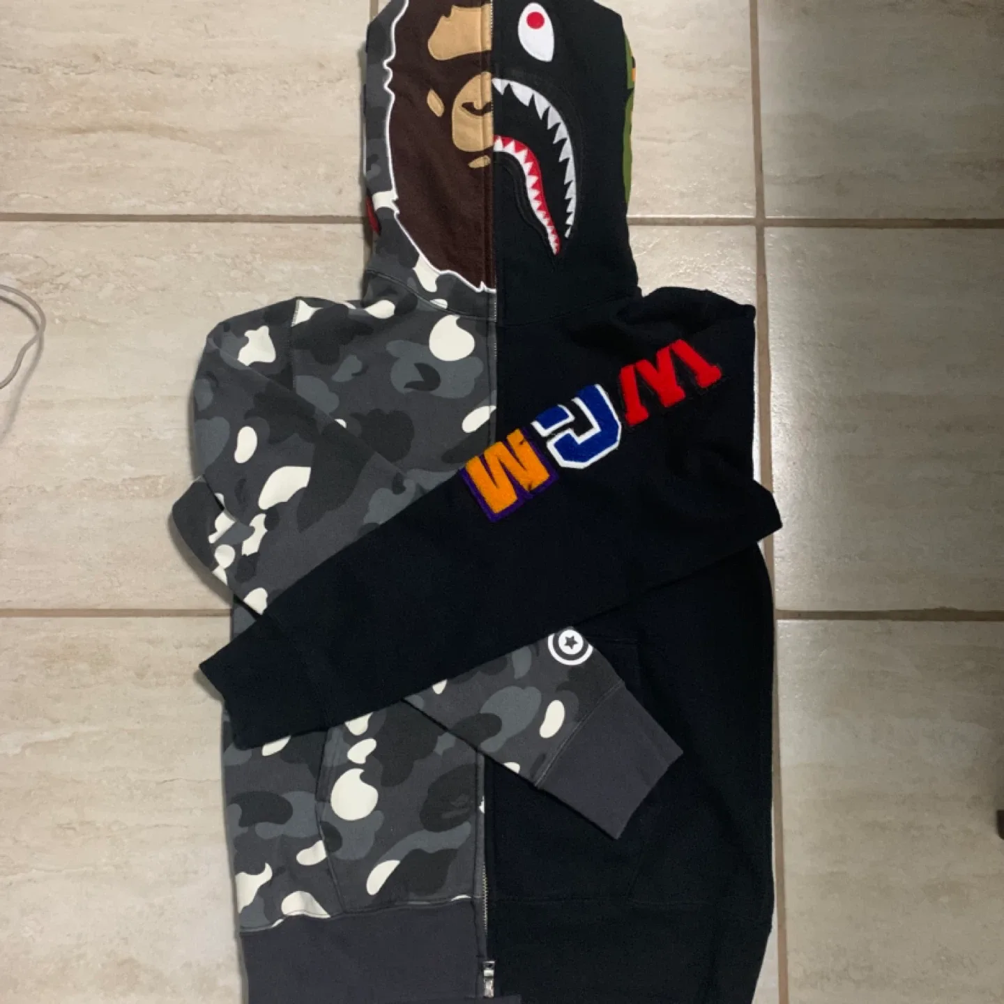 BAPE Black Camo Shark Full Zip Hoodie