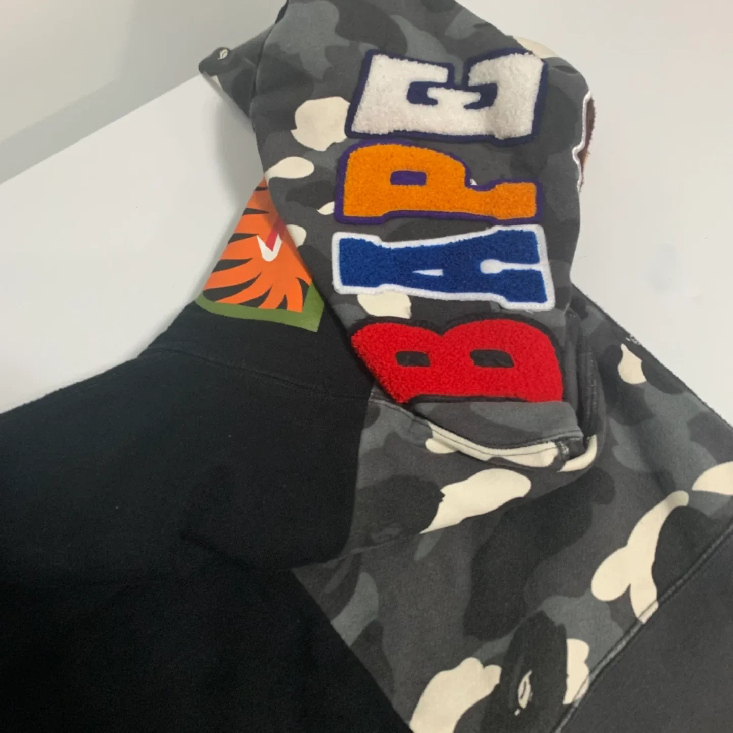 BAPE Black Camo Shark Full Zip Hoodie image indicator(7)