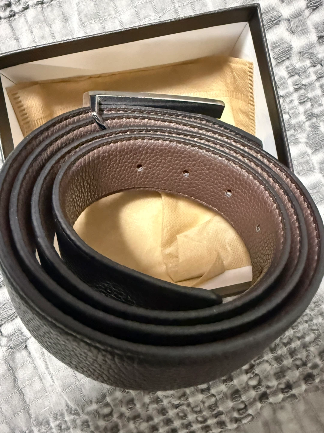 Tom Ford Black Leather Belt with Box size 48 - photo 3