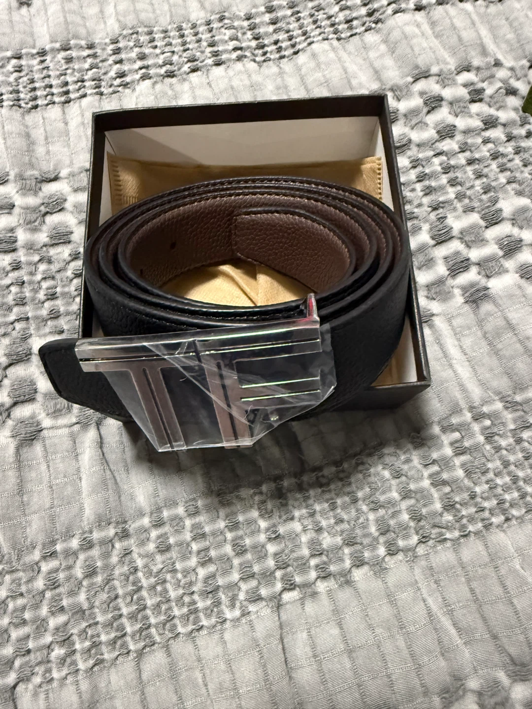 Tom Ford Black Leather Belt with Box size 48 - photo 2