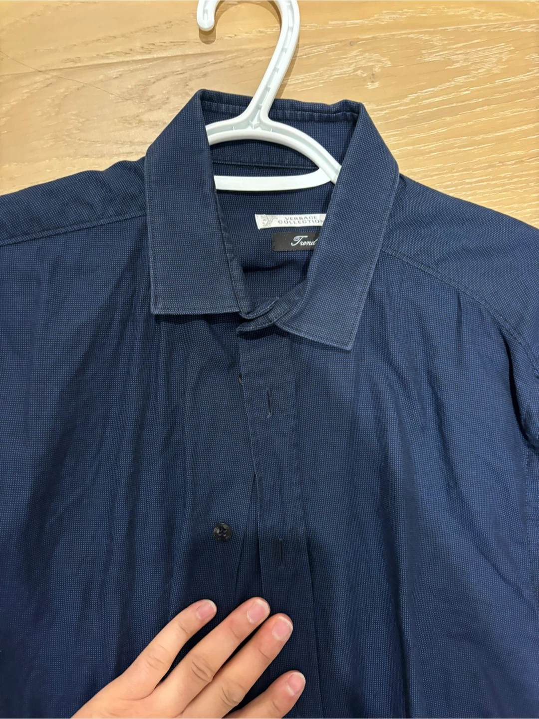Versace  Men's Navy Blue Button-Down Shirt - photo 3