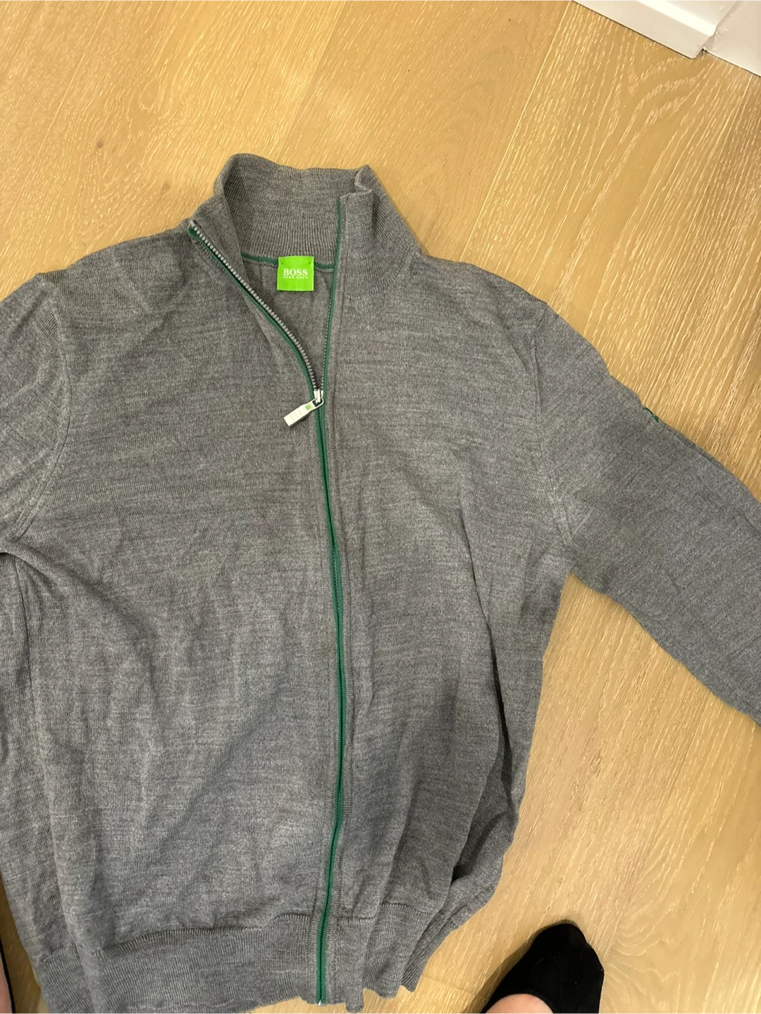 Hugo Boss Grey Zip-Up Cardigan
